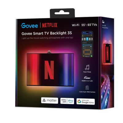 2. LED-Hintergrundbeleuchtungsleiste für 55-65 Zoll Fernseher, RGBIC, Wi-Fi + Bluetooth, Govee H6098 Envisual TV-Hintergrundbeleuchtung, Netflix Co-Branding-Version