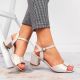 5. Sergio Leone W SK139F beige Sandalen mit Blockabsatz 