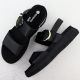 3. Schwarze Keilsandalen aus Leder für Damen, Remonte D2K50-00