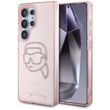 Karl Lagerfeld Rhinestones K. Head Logo Samsung Galaxy S25 Ultra Hülle, rosa