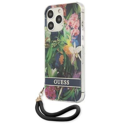2. Guess GUHCP13LHFLSB iPhone 13 Pro / 13 6.1" Blau/Blau Hardcase Flower Strap