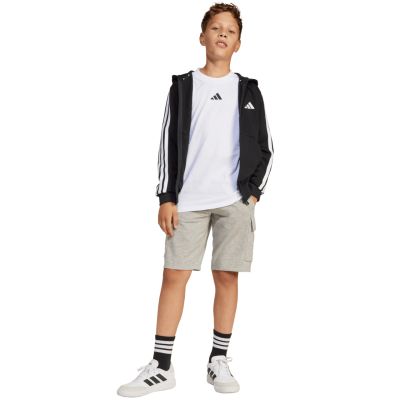 16. adidas Essentials Full-Zip Kinder-Sweatshirt Schwarz und Weiß JD6494