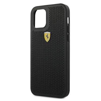 8. Ferrari FESPEHCP12MBK iPhone 12/12 Pro 6.1" schwarz/schwarz Hardcase On Track Perforated