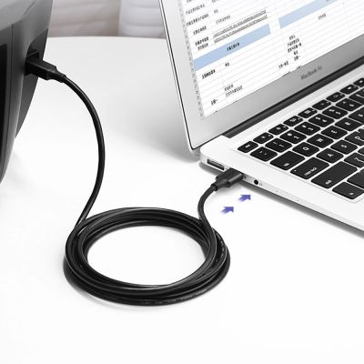 3. Ugreen USB Typ B Kabel für Drucker (männlich) – USB 2.0 (männlich) 480 Mbit/s 1 m schwarz (US135 20846)