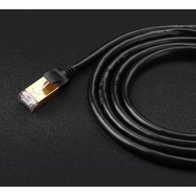 13. Ugreen Cable Ethernet-Patchkabel RJ45 Cat 7 STP LAN 10 Gbit/s 2 m schwarz (11269)
