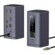 4. Baseus Spacemate Hub USB-C 11-in-1 Dockingstation mit 3x HDMI 4K 60Hz + 2x USB-A (10 Gbit/s) + 1x USB-C (10 Gbit/s) + RJ45 + 2x USB-A (480 Mbit/s) + 1x USB-C (PD) + 1x 3,5-mm-Klinkenbuchse – Grau
