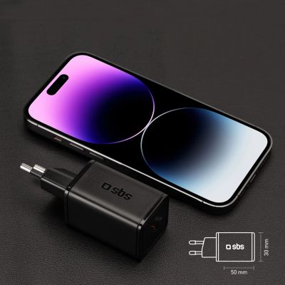 10. SBS TETRGAN1C45W 45-W-GaN-USB-C-Wandladegerät mit Power Delivery – Schwarz
