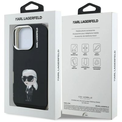 8. Karl Lagerfeld IML Aquarelle Karl & Logo MagSafe Hülle für iPhone 16 Pro - Schwarz