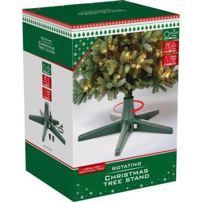 4. Christbaumständer aus Kunststoff für künstliche Weihnachtsbäume, drehbar, mit Stromversorgung für die Beleuchtung