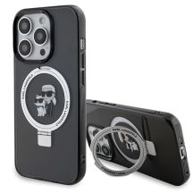 Karl Lagerfeld KLHMP13LHMRSKCK iPhone 13 Pro 6,1" schwarz/schwarz Hardcase Ringständer Karl&Choupette MagSafe