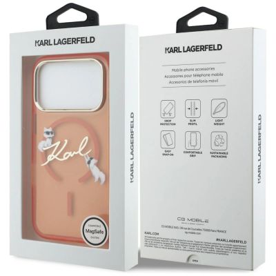 8. Karl Lagerfeld IML Choupettes Karl Script Logo MagSafe Hülle für iPhone 17 Pro Max - Orange