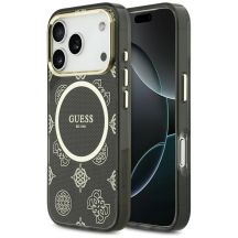 Guess IML Peony Dot MagSafe Hülle für iPhone 17 Pro - Schwarz