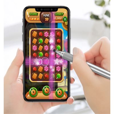 9. Baseus Golden Cudgel ACPCL-0S doppelseitiger Eingabestift für Tablets, Telefone mit Gelstift – Silber