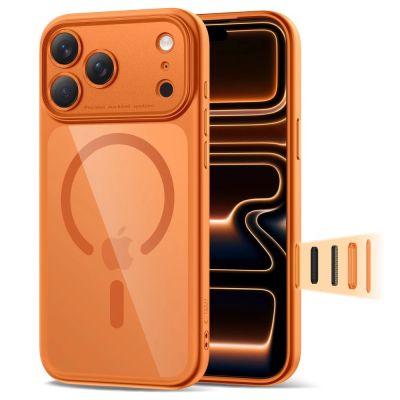 Tech-Protect Magpeak Magsafe CC Hülle für iPhone 17 Pro - Transparent Orange