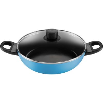 BALLARINI CAPRERA Tiefe Bratpfanne 2H mit Deckel 28 cm blau