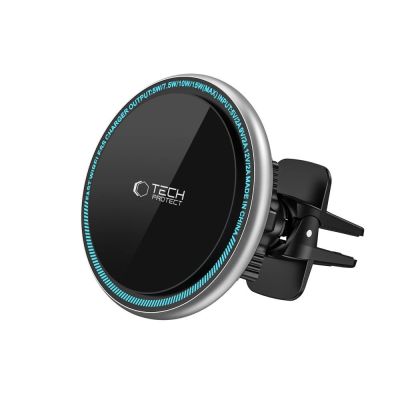 3. Tech-Protect A2 Autotelefonhalter mit MagSafe 15W induktivem Ladegerät für Lüftungsschlitze – Schwarz
