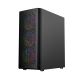 5. GEMBIRD FORNAX 400X MIDI-TOWER-CASE (2x USB 3.0, 1x USB 2.0, HD-Audio, Seitenwand aus Glas, ARGB-Hintergrundbeleuchtung) SCHWARZ