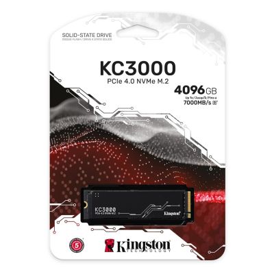 3. Kingston KC3000 SSD (4 TB; M.2 2280; PCIe 4.0 x4 NVMe; SKC3000D/4096G)