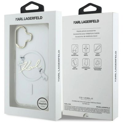 8. Karl Lagerfeld IML Choupettes Karl Script Logo MagSafe iPhone 17 Hülle - Transparent