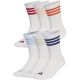 Adidas 3-Streifen Essentials Gepolsterte Crew-Socken 6er-Pack Weiß KE5493