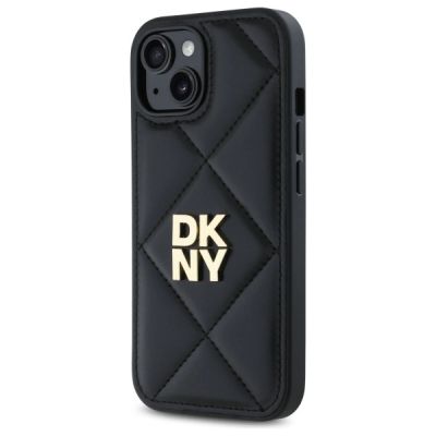 2. DKNY Quilted Stack Logo Hülle für iPhone 15 – Schwarz