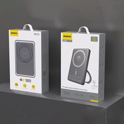 2. Dudao K28S 20W PD 5000mAh Powerbank mit MagSafe und Ständer - Grau