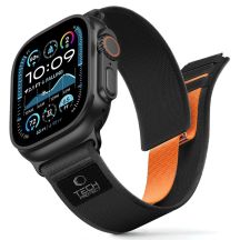 Tech-Protect Nylon Elite Armband für Apple Watch 44 / 45 / 46 / 49 mm - Schwarz & Orange