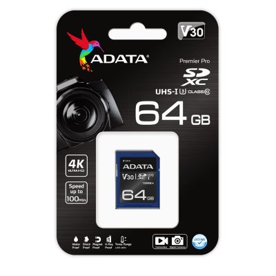 2. ADATA Premier Pro SDXC 64 GB Klasse 10 UHS-I/U3 V30
