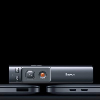 13. Baseus Orange Dot Kabelloser Präsentations-Laserpointer - Grau (mit Batterie)