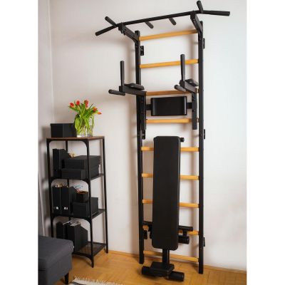 9. Trainingsdipstation mit Rückenpolster für BenchK Sprossenwand DB1B