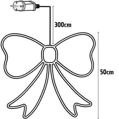 4. Dekorative Schleife 55 cm rot 120 LED