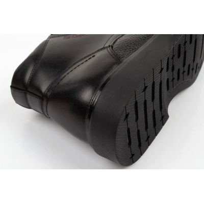 6. Lee Cooper Herrenschuhe, elegante schwarze gefütterte Lederstiefeletten