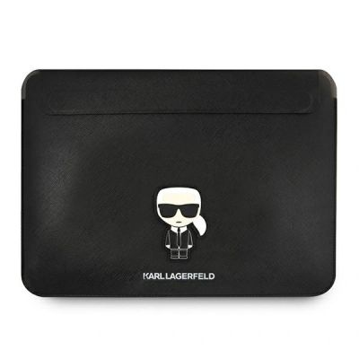 Karl Lagerfeld Sleeve Saffiano Ikonik Karl 16" Laptoptasche - Schwarz