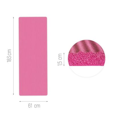3. Wozinsky WNSP-15R Gymnastikmatte 183 x 61 x 1,5 cm Dicke Gymnastikmatte für Yoga und Fitness - Rosa
