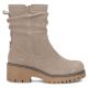 2. Damen-Leder-Stiefeletten in Beige mit Raffungen Filippo DBT6402