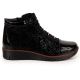 15. Damen-Lederboots mit Warmfutter und Print, schwarz, Filippo