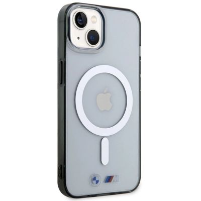 4. BMW BMHMP14SHCRS iPhone 14 6.1" Hülle transparent Hardcase Silver Ring MagSafe
