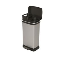 CURVER ABFALLBEHÄLTER MIT PEDAL 23L+23L/10L METALLISCH