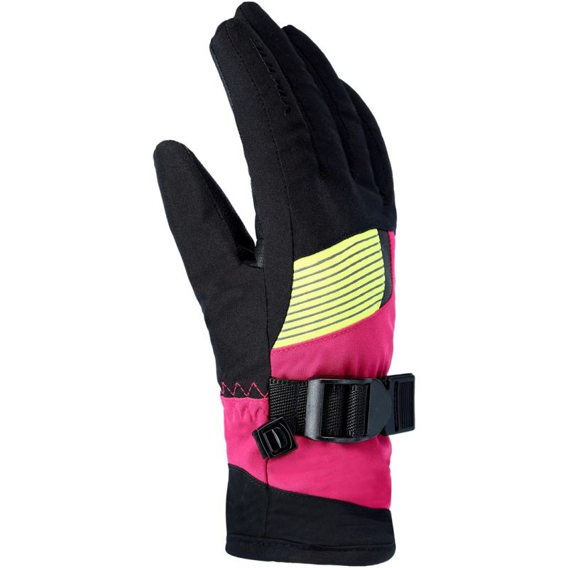 VIKING Forter Ski Kinder-Skihandschuhe, schwarz und pink, Größe 5