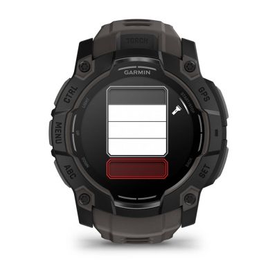 5. Garmin Instinct 3 – 50 mm AMOLED-Uhr, schwarz mit mattschwarzem Armband