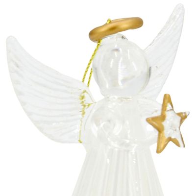 4. Glas-Christbaumkugel „Engel“ 14 cm – Saska Gift & Decor