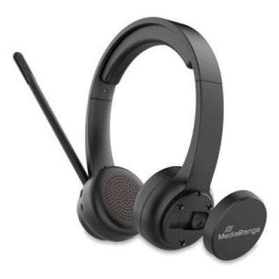 4. MediaRange MROS307 Kopfhörer/Headset Kabelloses Kopfband Anrufe/Musik USB Typ-C Bluetooth Schwarz