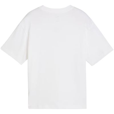 3. Puma Ess Boxy Tee mit zentriertem Katzenlogo für Kinder, Weiß, 685131 02