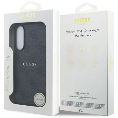 8. Guess 4G Ring Classic Logo MagSafe Case für Samsung Galaxy S25 Edge - Schwarz