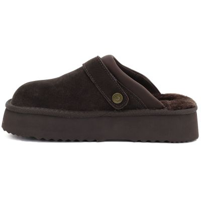 3. Damen-Flip-Flops aus Leder mit Isolierung und schokoladenbraunem Plateau, Big Star UU274697