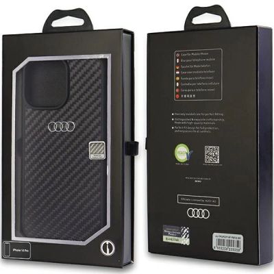 3. Audi Carbon Fiber iPhone 14 Pro 6,1" schwarz/schwarz Hardcase AU-TPUPCIP14P-R8/D2-BK