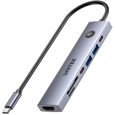 19. UNITEK HUB USB-C 7IN1 PD 100W HDMI 2.0 MIT EIN/AUS-TASTE