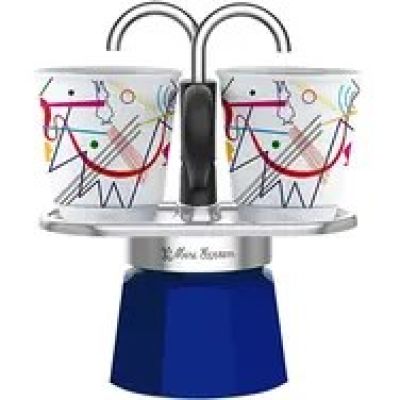 2. Bialetti Mini Express Kandinsky Mokkakanne Blau, Silber