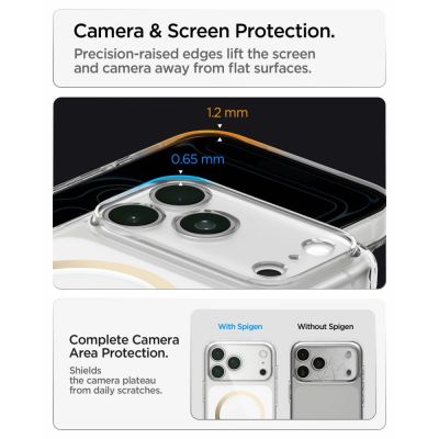 12. Spigen Ultra Hybrid MagSafe Hülle für iPhone 18 Pro Max / 17 Pro Max – Transparent Gold
