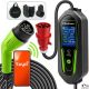 Qoltec Ladegerät für Elektroautos und Hybridfahrzeuge mit 2-in-1-Regulierung Typ 2 | 7 kW | 230 V | CE 32 A | WLAN | Tuya | Smart Life | LCD | 5 m